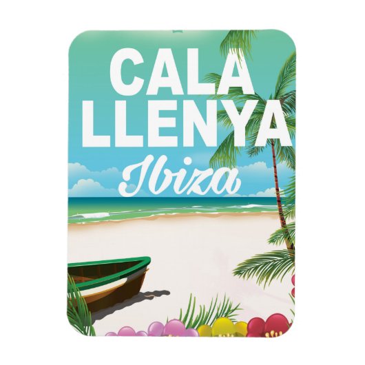 cala llenya ibiza strandreisposter magneet (Verticaal)