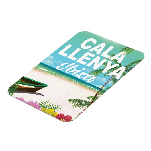 cala llenya ibiza strandreisposter magneet (Linkerzijde)