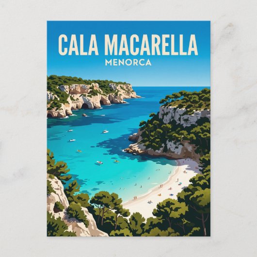 Cala Macarella Spanje Briefkaart (Voorkant)