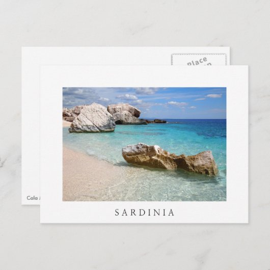 Cala Mariolu strand op Sardinië, briefkaart van de (Voorkant / Achterkant)