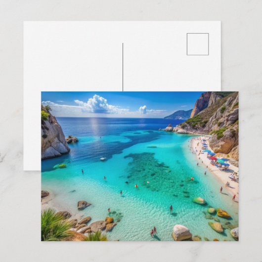 Cala Mariolu strand, Sardinië Italië Briefkaart (Voorkant / Achterkant)