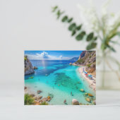 Cala Mariolu strand, Sardinië Italië Feestdagenkaart (Staand voorkant)