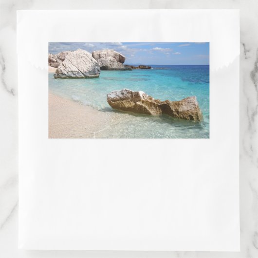 Cala Mariolu strand, Sardinië rechthoekige sticker (Tas)