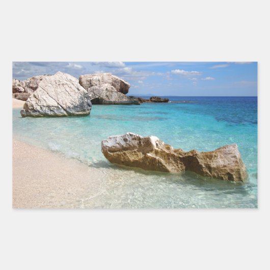Cala Mariolu strand, Sardinië rechthoekige sticker (Voorkant)