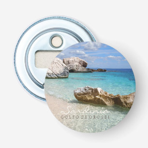 Cala Mariolu strand, Sardinië tekst Button Flesopener