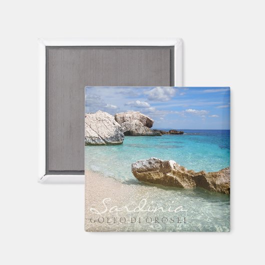 Cala Mariolu strand, Sardinië tekst magneet (Voorkant / Achterkant)