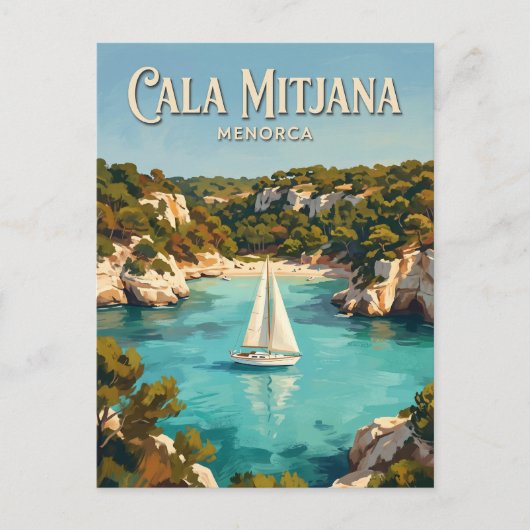 Cala Mitjana Spanje Briefkaart (Voorkant)