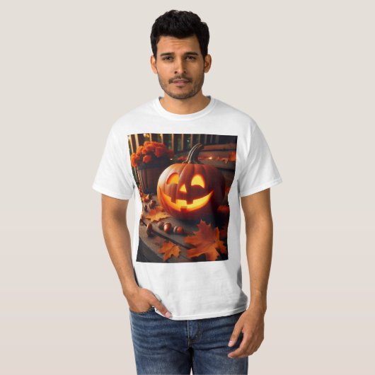 Calabaza de Halloween: Diseño Espeluznante y Diver T-shirt (Voorkant volledig)