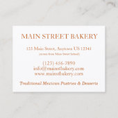 Calabaza en Tacha Mexicaans eten Chef Restaurant Visitekaartje (Achterkant)