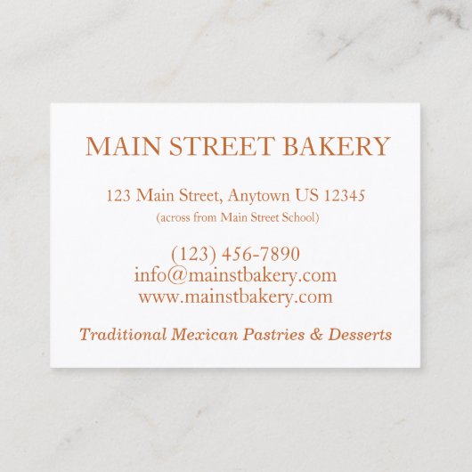 Calabaza en Tacha Mexicaans eten Chef Restaurant Visitekaartje (Achterkant)