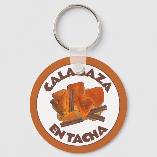 Calabaza en Tacha Mexicaans gekonfijte pompoen des Sleutelhanger (Voorkant)