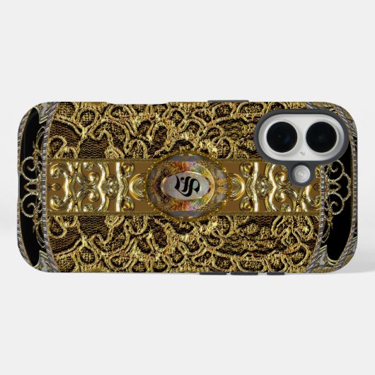 Calabria Elegant Monogram Case-Mate iPhone Case (Achterkant (horizontaal))