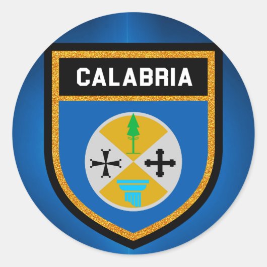 Calabria Flag Ronde Sticker (Voorkant)