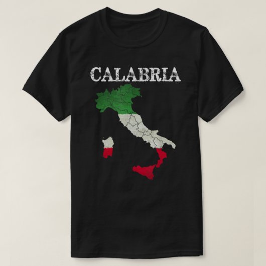 Calabria Italia Vlag Crest Italië D T-shirt (Design voorkant)
