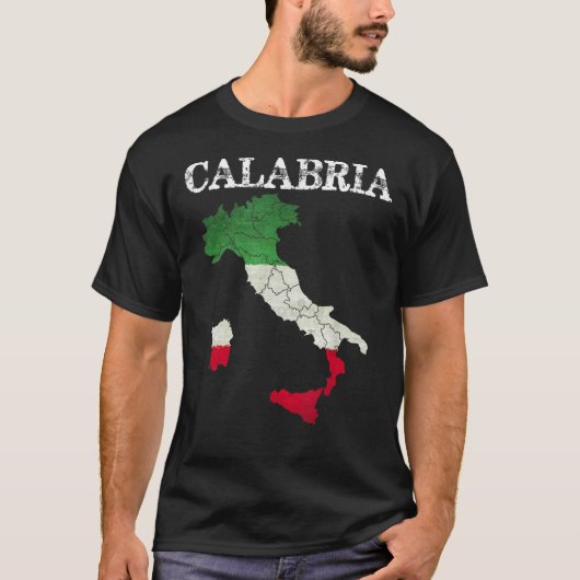 Calabria Italia Vlag Crest Italië  D T-shirt (Voorkant)