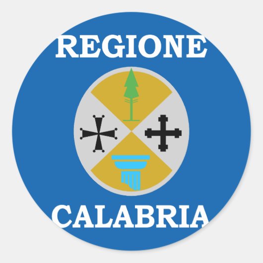 Calabria, Italiaanse vlag Ronde Sticker (Voorkant)