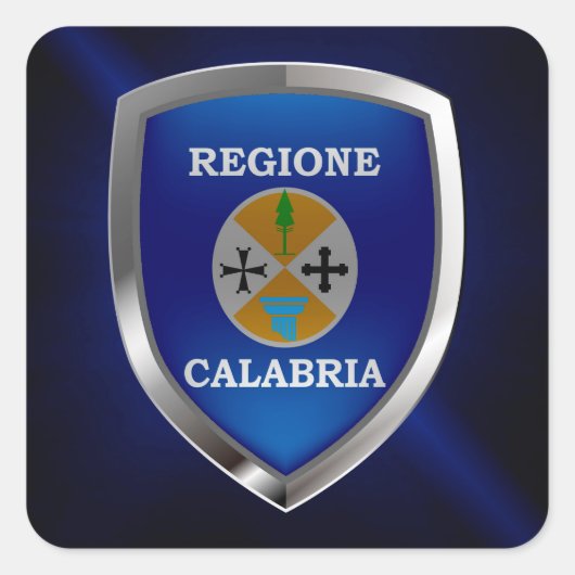 Calabria Mettalic Emblem Vierkante Sticker (Voorkant)