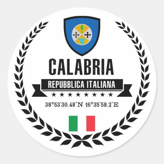 Calabria Ronde Sticker (Voorkant)