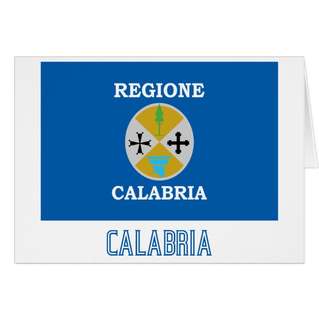 Calabria vlag met naam (Voorkant Horizontaal)