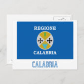 Calabria vlag met naam briefkaart (Voorkant / Achterkant)