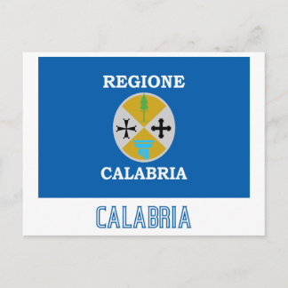 Calabria vlag met naam briefkaart