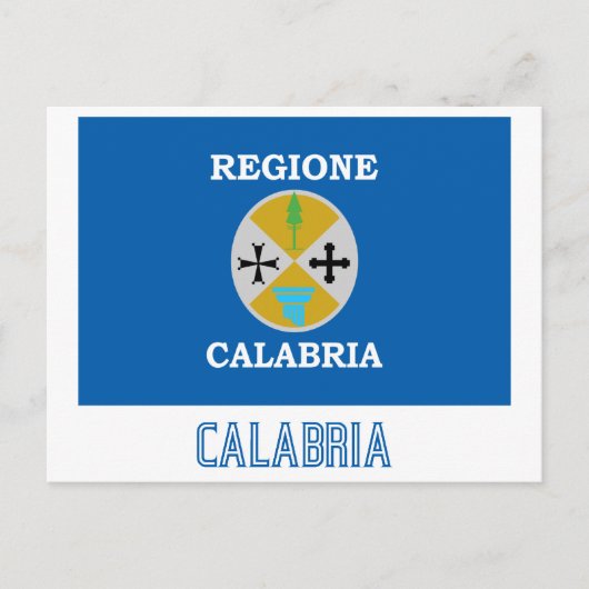 Calabria vlag met naam briefkaart (Voorkant)