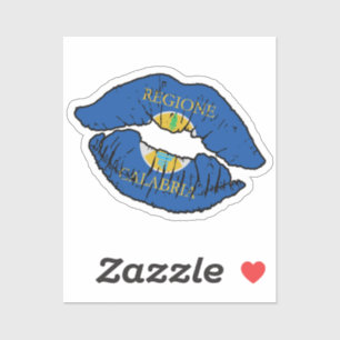 Calabrië Calabrië Lipstick Liefde Vlag Sticker