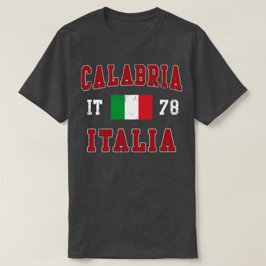 Calabrië Italia Italiaanse vlag T-shirt (Design voorkant)