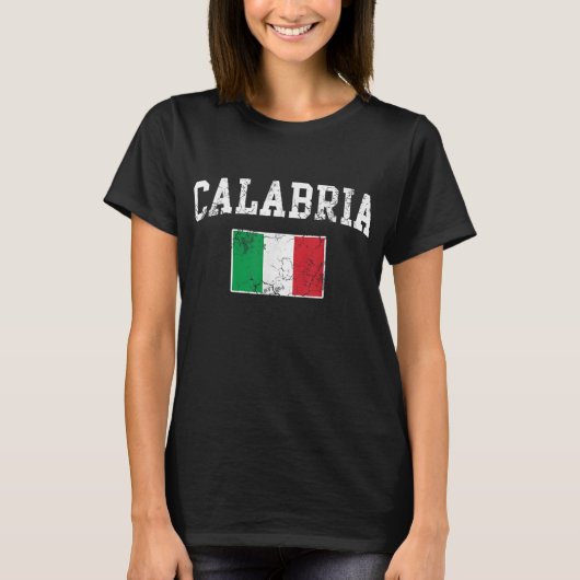 Calabrië Italiaanse vlag Italiaanse  afstand T-shirt (Voorkant)
