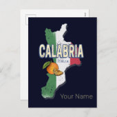 Calabrië Italië Retro Regio Kaart  Souvenir (Voorkant / Achterkant)