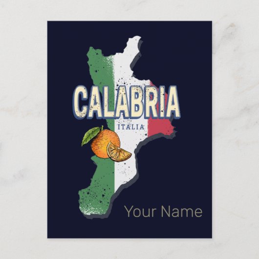 Calabrië Italië Retro Regio Kaart  Souvenir (Voorkant)