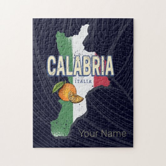 Calabrië Italië Retro Regio Kaart  Souvenir Legpuzzel (Verticaal)