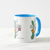 Calabrië Italië Retro Regio Kaart  Souvenir Mok (Voorkant rechts)