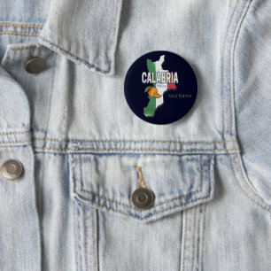 Calabrië Italië Retro Regio Kaart  Souvenir Ronde Button 5,7 Cm