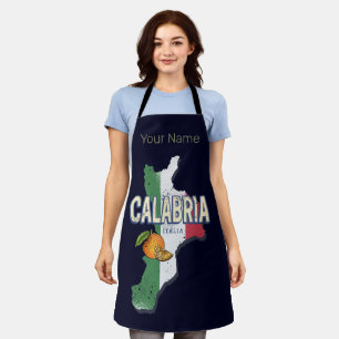Calabrië Italië Retro Regio Kaart Souvenir Schort