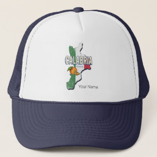 Calabrië Italië Retro Regio Kaart Souvenir Trucker Pet