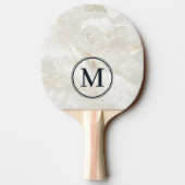Calacatta Gold Marble Stone Monogram Tafeltennisbatje (Achterkant)