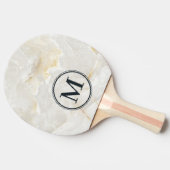 Calacatta Gold Marble Stone Monogram Tafeltennisbatje (Zijkant)