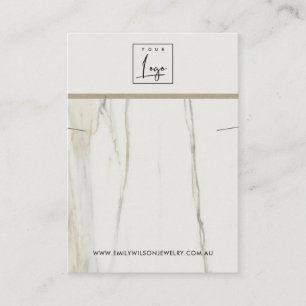 CALACATTA MARBLE TEXTURE KETTING BRACELET DISPLAY VISITEKAARTJE