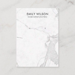 CALACATTA MARBLE TEXTURE KETTING EARRING DISPLAY VISITEKAARTJE