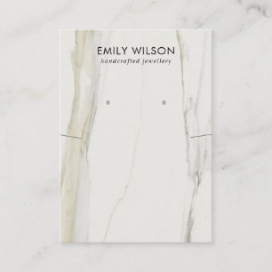 CALACATTA MARBLE TEXTURE KETTING EARRING DISPLAY VISITEKAARTJE