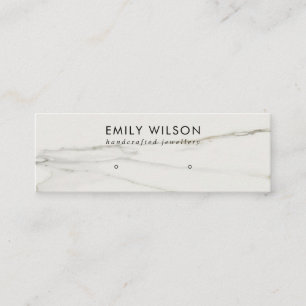 CALACATTA MARBLE TEXTURE STUD EARRING DISPLAY MINI VISITEKAARTJE