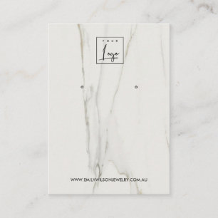 CALACATTA MARBLE TEXTURE STUD EARRING DISPLAY VISITEKAARTJE