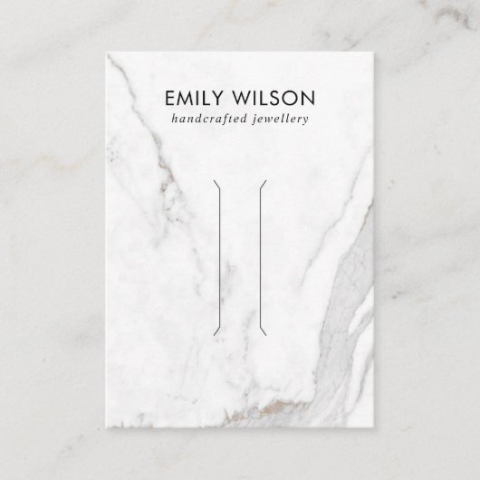 CALACATTA MARMER TEXTUUR HAARCLIP DISPLAY KAART VISITEKAARTJE (Voorkant)