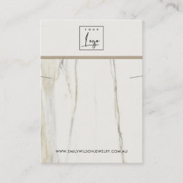 CALACATTA MARMER TEXTUUR KETTING ARMBAND DISPLAY VISITEKAARTJE