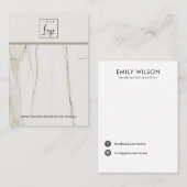 CALACATTA MARMER TEXTUUR KETTING ARMBAND DISPLAY VISITEKAARTJE (Voorkant / Achterkant)