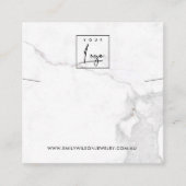 CALACATTA MARMER TEXTUUR KETTING OORBEL DISPLAY VIERKANTE VISITEKAARTJE (Voorkant)