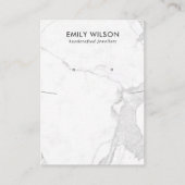 CALACATTA MARMER TEXTUUR KETTING OORBEL DISPLAY VISITEKAARTJE (Voorkant)