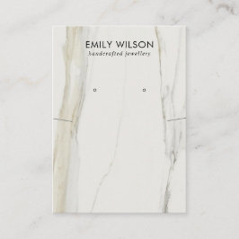 CALACATTA MARMER TEXTUUR KETTING OORBEL DISPLAY VISITEKAARTJE