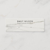 CALACATTA MARMER TEXTUUR STUD OORBEL DISPLAY MINI VISITEKAARTJE (Voorkant)